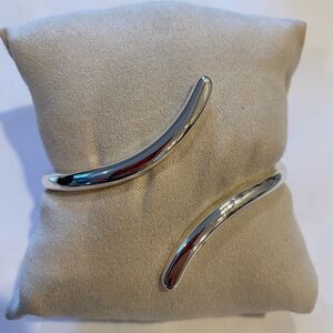 House of Harlow 1960 sculptured gold or silver cuff hinged skinny bracelet